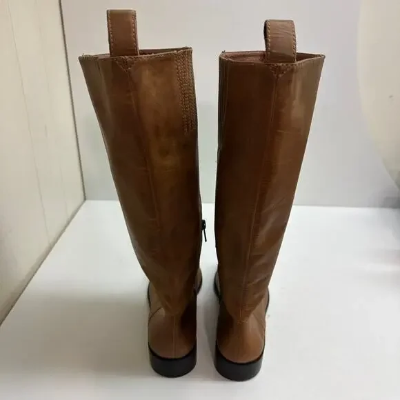 VERY GOOD Boden Knee High 14" Brown Leather Flexible riding boots 8 US / 39 EU - Picture 4 of 13